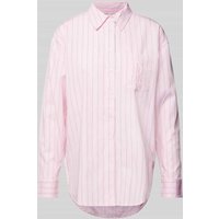 Lauren Ralph Lauren Hemdbluse aus gewachster Baumwolle mit Streifenmuster in Pink, Größe S von Lauren Ralph Lauren