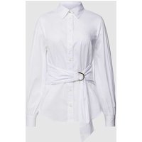 Lauren Ralph Lauren Hemdbluse mit Taillengürtel Modell 'SARILL' in Weiss, Größe L von Lauren Ralph Lauren