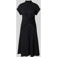 Lauren Ralph Lauren Hemdblusenkleid mit Knotendetail Modell 'CIAN' in Black, Größe 42 von Lauren Ralph Lauren