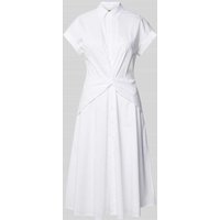Lauren Ralph Lauren Hemdblusenkleid mit Knotendetail Modell 'CIAN' in Weiss, Größe 40 von Lauren Ralph Lauren