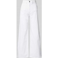 Lauren Ralph Lauren Jeans in unifarbenem Design mit weitem Bein Modell 'HIRS' in Weiss, Größe 36 von Lauren Ralph Lauren