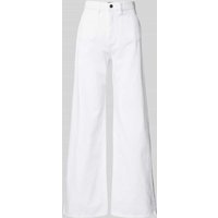 Lauren Ralph Lauren Jeans in unifarbenem Design mit weitem Bein Modell 'HIRS' in Weiss, Größe 38 von Lauren Ralph Lauren
