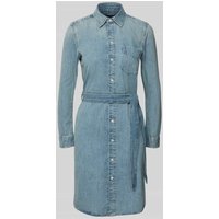 Lauren Ralph Lauren Knielanges Jeanskleid mit Bindegürtel Modell 'JAMEIKA' in Jeansblau, Größe L von Lauren Ralph Lauren