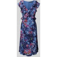 Lauren Ralph Lauren Knielanges Kleid mit Rüschenbesatz Modell 'Taralee' in Bleu Melange, Größe 40 Lauren Ralph Lauren Knielanges Kleid mit Rüschenbesatz Modell 'Taralee' in Bleu Melange, Größe 40 von Lauren Ralph Lauren
