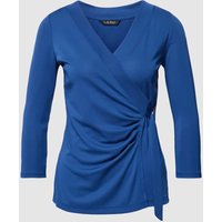 Lauren Ralph Lauren Langarmshirt in Wickel-Optik Modell 'JAINAB' in Royal, Größe L von Lauren Ralph Lauren