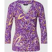 Lauren Ralph Lauren Longsleeve mit Allover-Muster Modell 'ALAYJA' in Purple, Größe L von Lauren Ralph Lauren