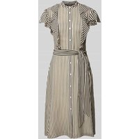 Lauren Ralph Lauren Midikleid mit Knopfleiste Modell 'TAWRENNA' in Offwhite, Größe 42 von Lauren Ralph Lauren