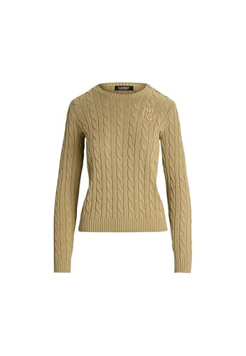 Lauren Ralph Lauren Montiva 200932223 Zopfstrickpullover mit Rundhalsausschnitt, Dunkelbeige, S von Lauren Ralph Lauren