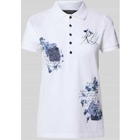 Lauren Ralph Lauren Poloshirt mit kurzer Knopfleiste Modell 'KIEWICK' in Weiss, Größe M von Lauren Ralph Lauren