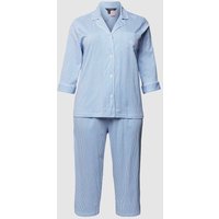 Lauren Ralph Lauren Pyjama mit Allover-Muster in Blau, Größe XXXL von Lauren Ralph Lauren