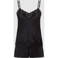 Lauren Ralph Lauren Pyjama mit Spitzenbesatz in Black, Größe XS von Lauren Ralph Lauren