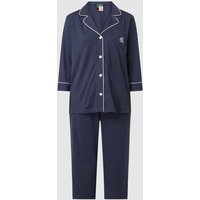 Lauren Ralph Lauren Pyjama mit Streifenmuster in Dunkelblau, Größe XL von Lauren Ralph Lauren