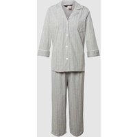 Lauren Ralph Lauren Pyjama mit Streifenmuster in Mittelgrau, Größe M von Lauren Ralph Lauren