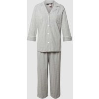 Lauren Ralph Lauren Pyjama mit Streifenmuster in Mittelgrau, Größe XL von Lauren Ralph Lauren