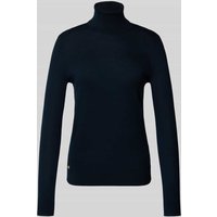 Lauren Ralph Lauren Regular Fit Rollkragenpullover mit Seiden-Anteil Modell 'ZOE' in Blau, Größe L von Lauren Ralph Lauren
