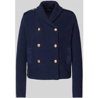 Lauren Ralph Lauren Strickjacke mit Leistentaschen Modell 'WILMAT' in Dunkelblau, Größe XL von Lauren Ralph Lauren