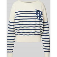 Lauren Ralph Lauren Strickpullover mit U-Boot-Ausschnitt Modell 'HAINVETTE' in Offwhite, Größe XL von Lauren Ralph Lauren