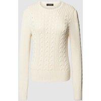 Lauren Ralph Lauren Strickpullover mit Zopfmuster Modell 'RACHANA' in Offwhite, Größe XL von Lauren Ralph Lauren