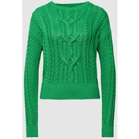 Lauren Ralph Lauren Strickpullover mit Zopfmuster in Gruen, Größe L von Lauren Ralph Lauren