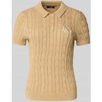 Lauren Ralph Lauren Strickshirt mit Zopfmuster und Polokragen Modell 'NATRISSA' in Camel, Größe S Lauren Ralph Lauren Strickshirt mit Zopfmuster und Polokragen Modell 'NATRISSA' in Camel, Größe S von Lauren Ralph Lauren