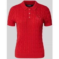 Lauren Ralph Lauren Strickshirt mit Zopfmuster und Polokragen Modell 'NATRISSA' in Rot, Größe L Lauren Ralph Lauren Strickshirt mit Zopfmuster und Polokragen Modell 'NATRISSA' in Rot, Größe L von Lauren Ralph Lauren