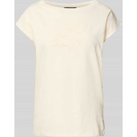 Lauren Ralph Lauren T-Shirt mit Motiv-Stitching Modell 'GRIETA' in Offwhite, Größe M von Lauren Ralph Lauren