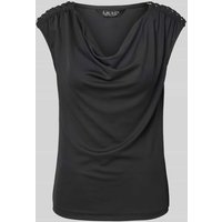 Lauren Ralph Lauren T-Shirt mit Wasserfall-Ausschnitt 'PRIYANNE' in Black, Größe XXL von Lauren Ralph Lauren