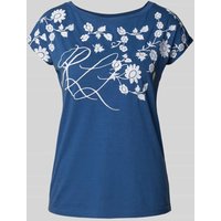 Lauren Ralph Lauren T-Shirt mit floralem Muster Modell 'GRIETA' in Jeansblau, Größe L von Lauren Ralph Lauren