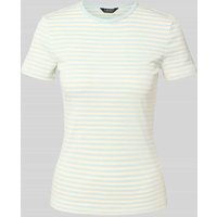 Lauren Ralph Lauren T-Shirt mit geripptem Rundhalsausschnitt in Marine, Größe XL von Lauren Ralph Lauren