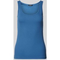 Lauren Ralph Lauren Tanktop in Ripp-Optik Modell 'KELLY' in Jeansblau, Größe XS von Lauren Ralph Lauren