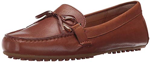 LAUREN Ralph Lauren Damen Briley Fahrer-Slipper, Sattel aus weichem Leder, Hellbraun, 41.5 EU von LAUREN Ralph Lauren