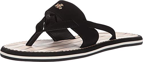 Lauren by Ralph Lauren Damen Rosalind Sandale, Schwarzes Nubuk PU, 41.5 EU von Lauren by Ralph Lauren