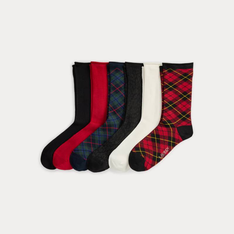 6er-Pack gemusterte Socken mit Rollsaum von Lauren