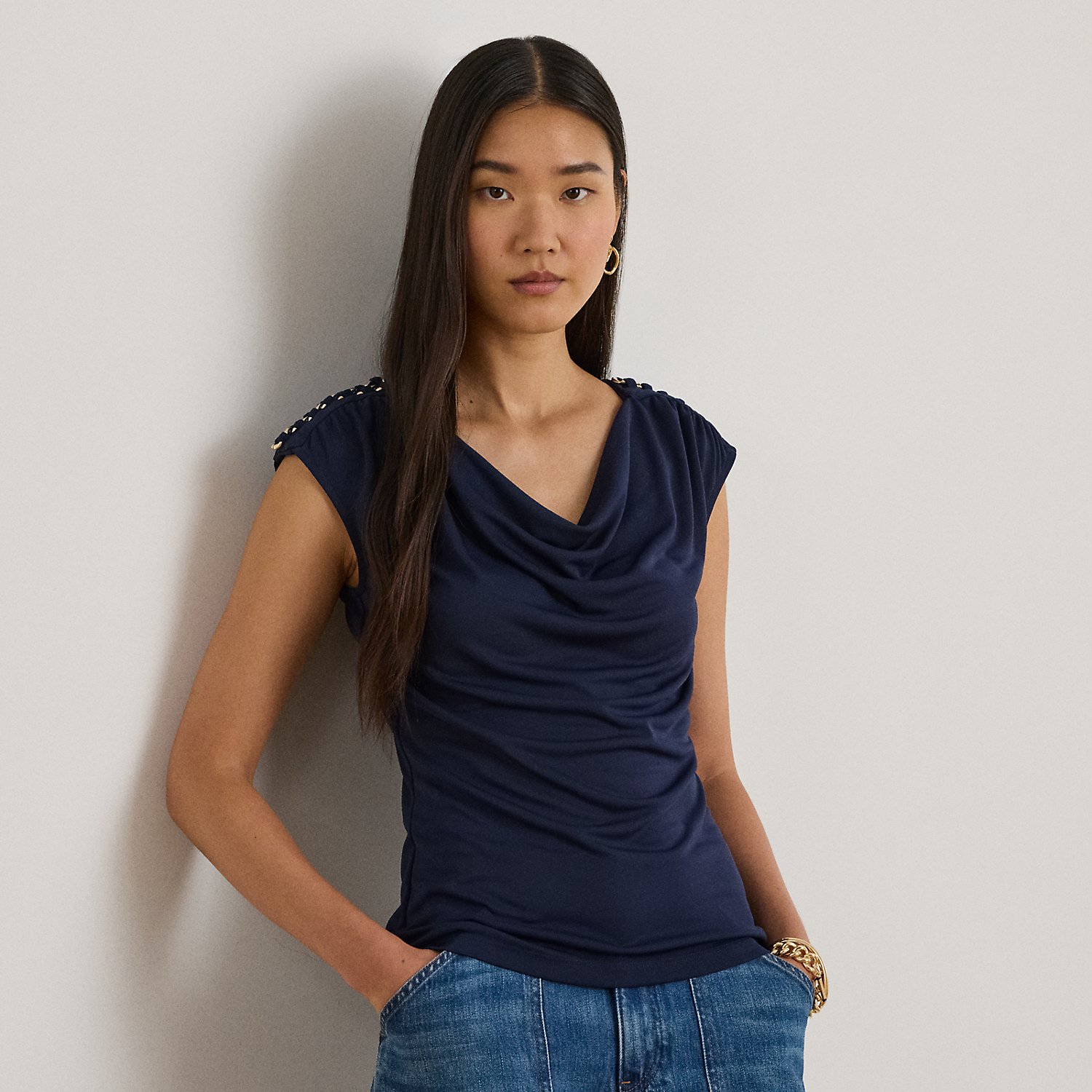 Ärmelloses Oberteil aus Stretchjersey von Lauren