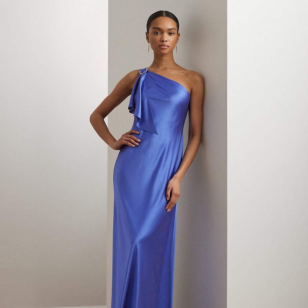 Einschultriges Abendkleid aus Charmeuse Einschultriges Abendkleid aus Charmeuse von Lauren