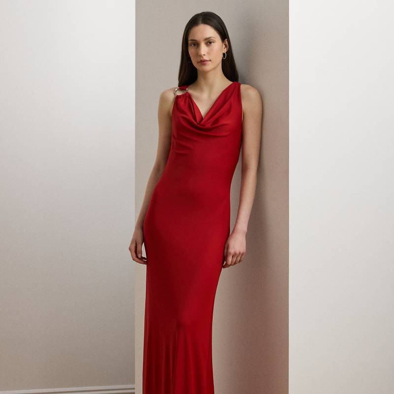 Abendkleid mit Wasserfallausschnitt von Lauren