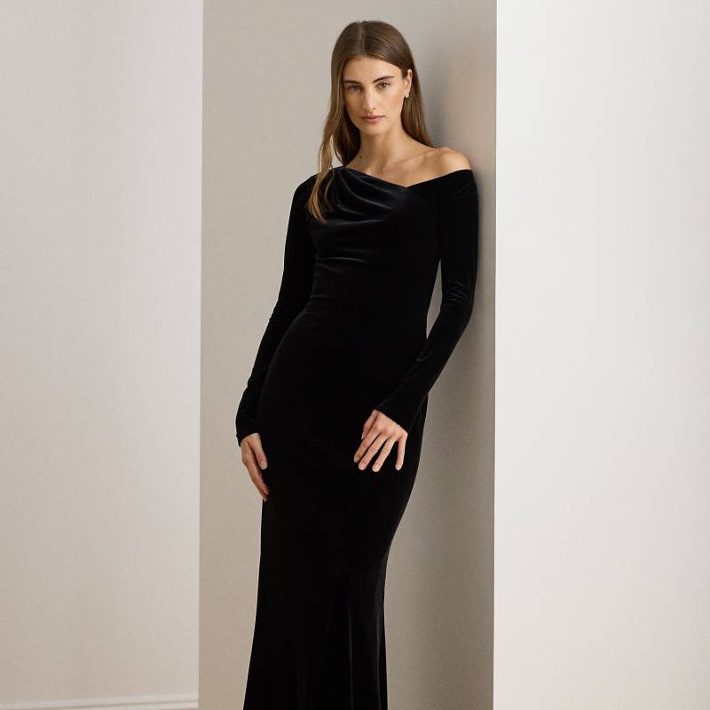 Asymmetrisches Abendkleid aus Samt von Lauren