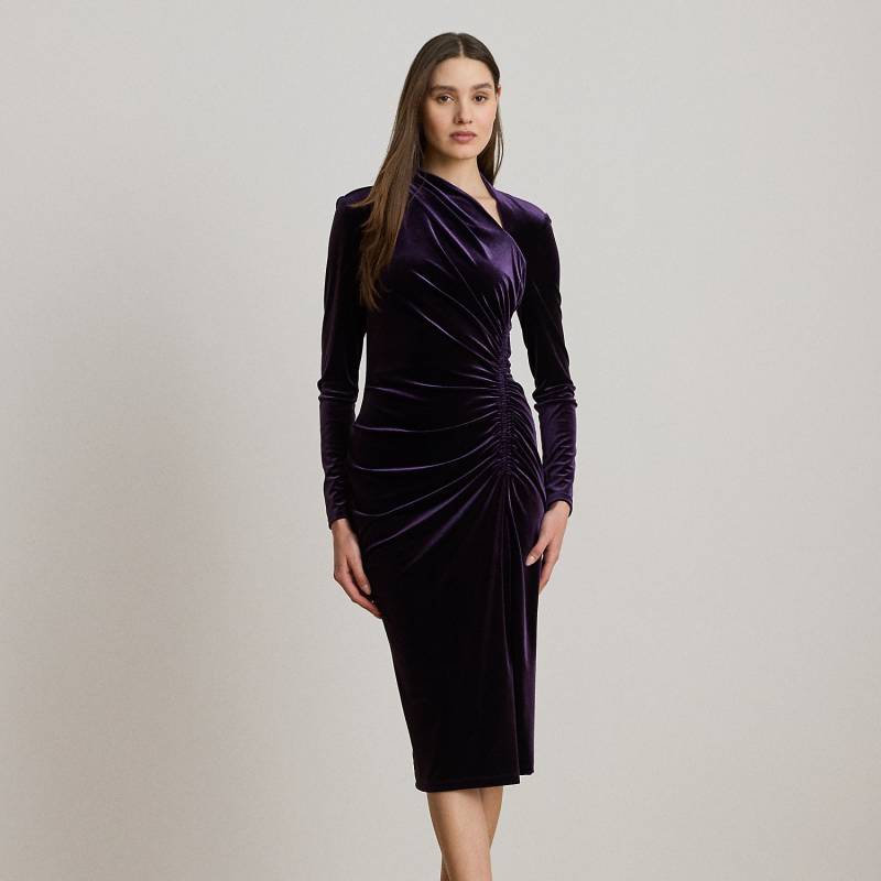 Asymmetrisches Samtkleid mit Raffungen von Lauren