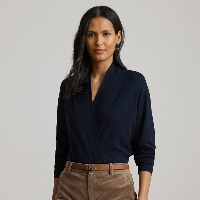 Baumwoll-Modal-Pullover mit V-Ausschnitt von Lauren