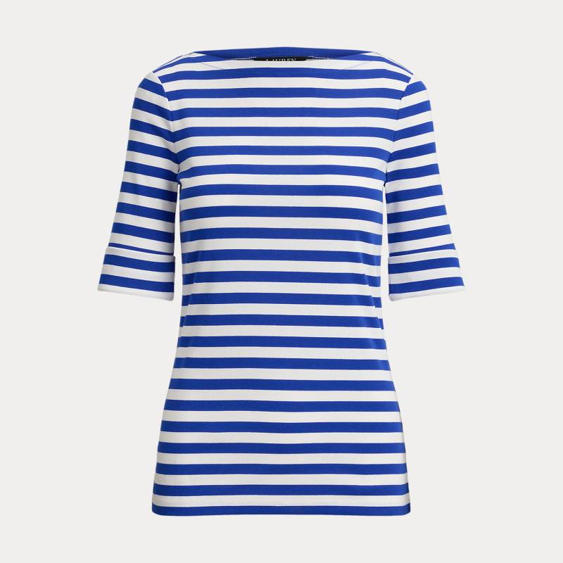 Baumwoll-T-Shirt mit U-Boot-Ausschnitt von Lauren