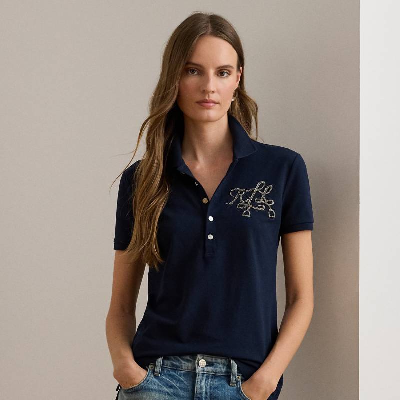 Baumwollpiqué-Poloshirt mit Perlenlogo Baumwollpiqué-Poloshirt mit Perlenlogo von Lauren