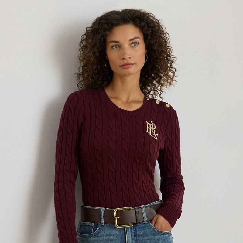 Baumwollpullover mit Zopfmuster von Lauren