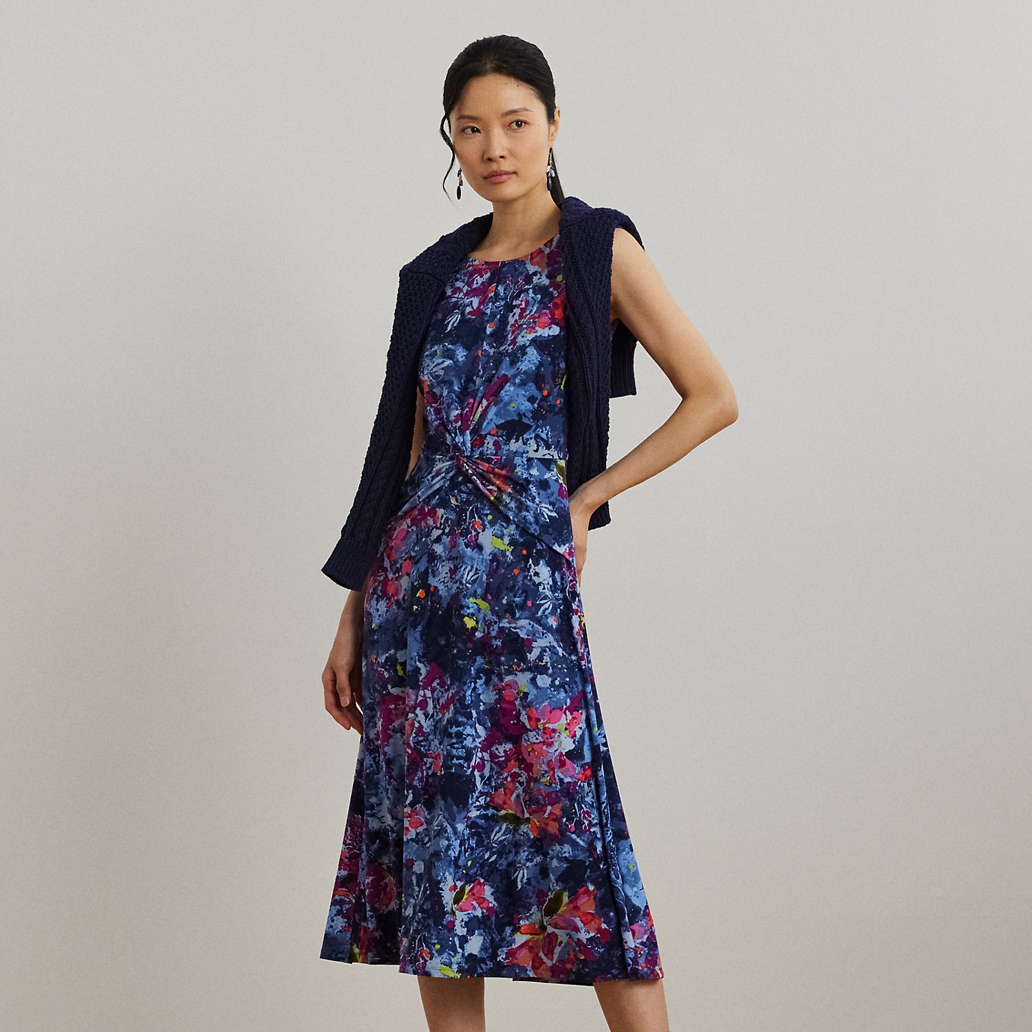 Bedrucktes Jerseykleid mit Twist-Detail von Lauren