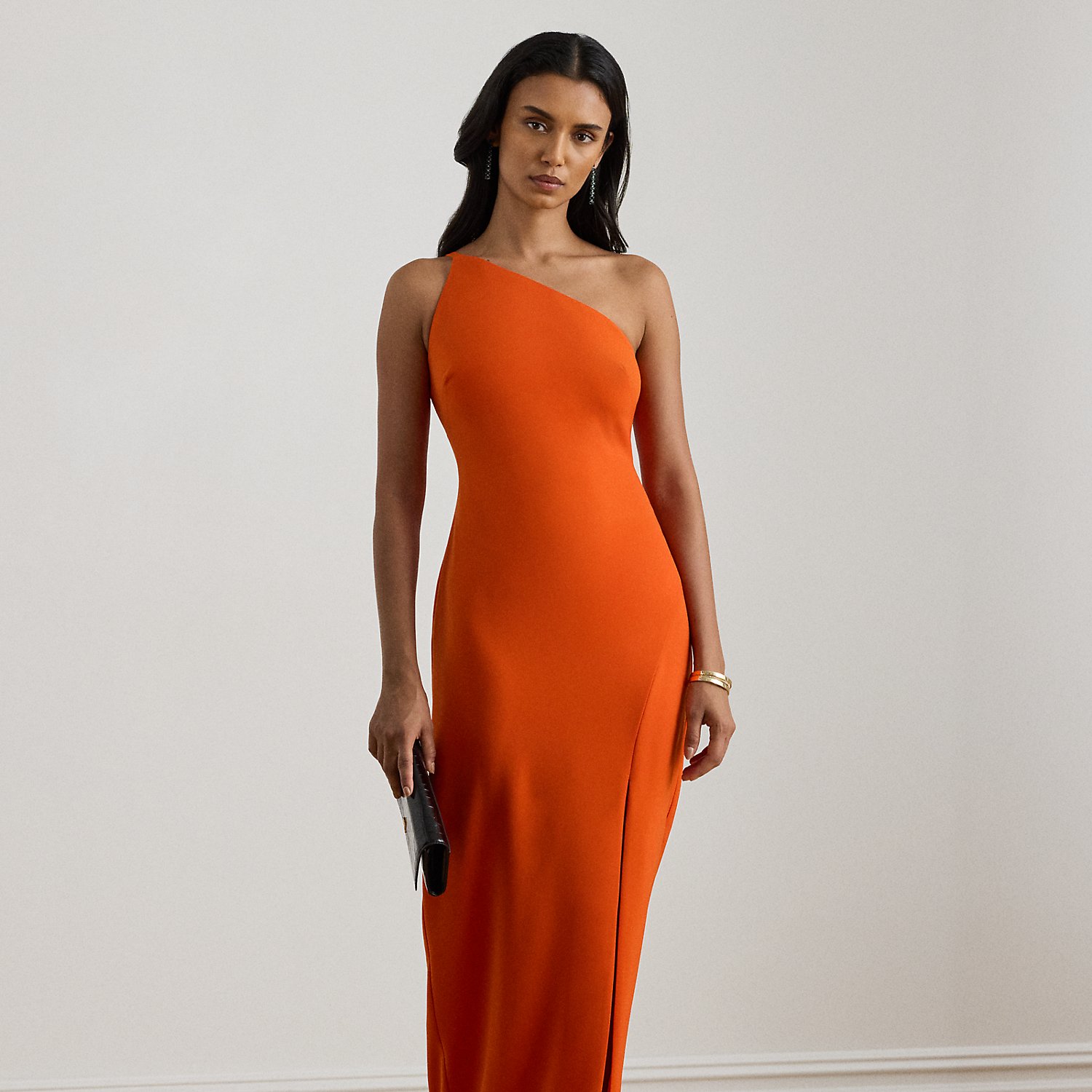 Beidseitiges Crêpe-One-Shoulder-Kleid von Lauren