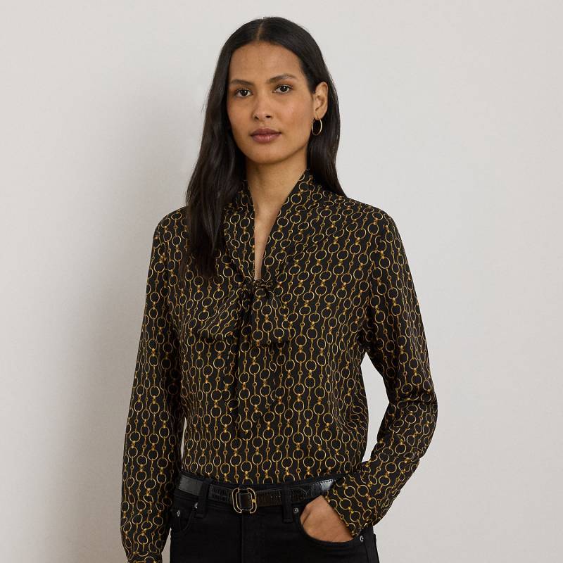 Bluse mit Kettenmuster und Bindedetail von Lauren