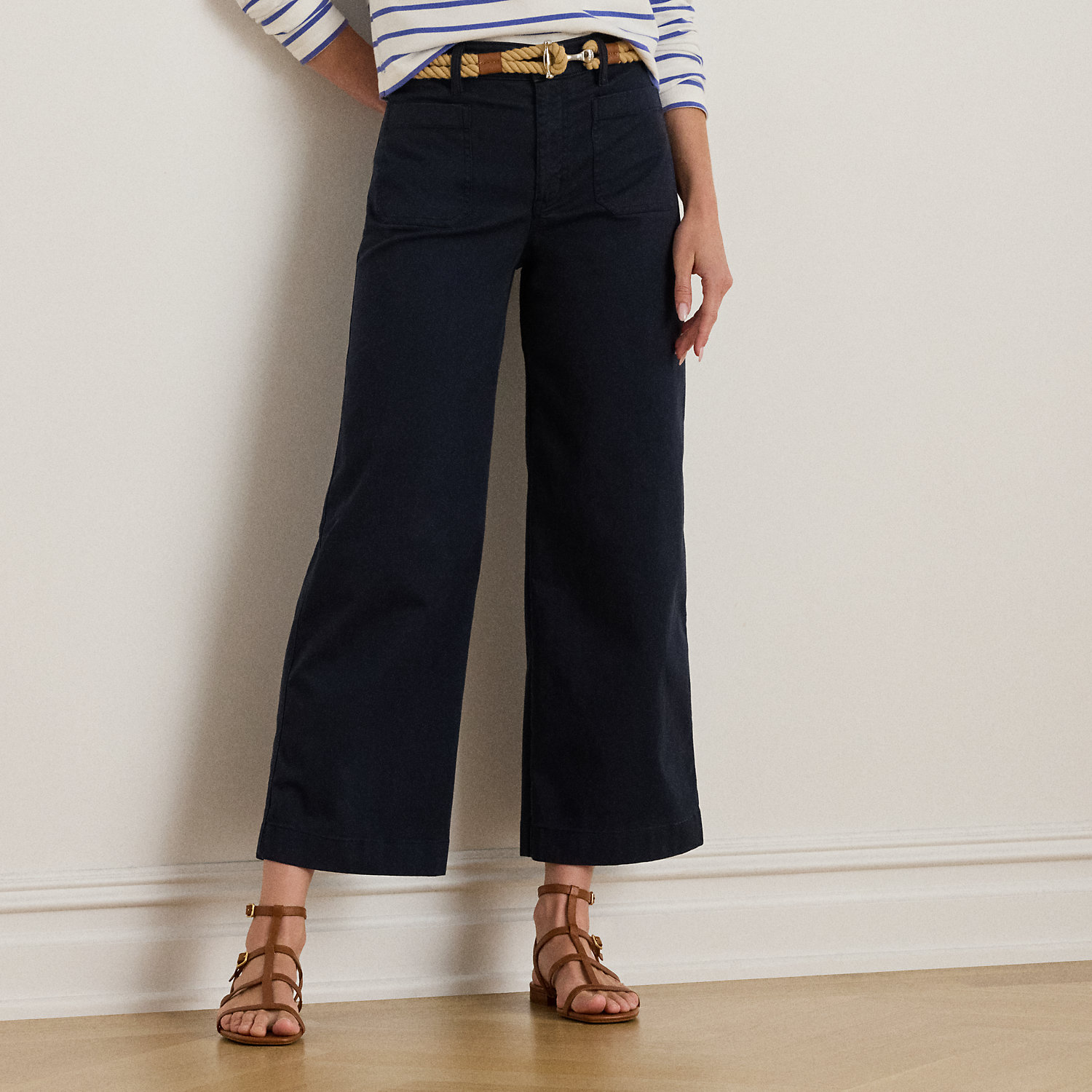 Chinohose in 3/4-Länge mit weitem Bein von Lauren