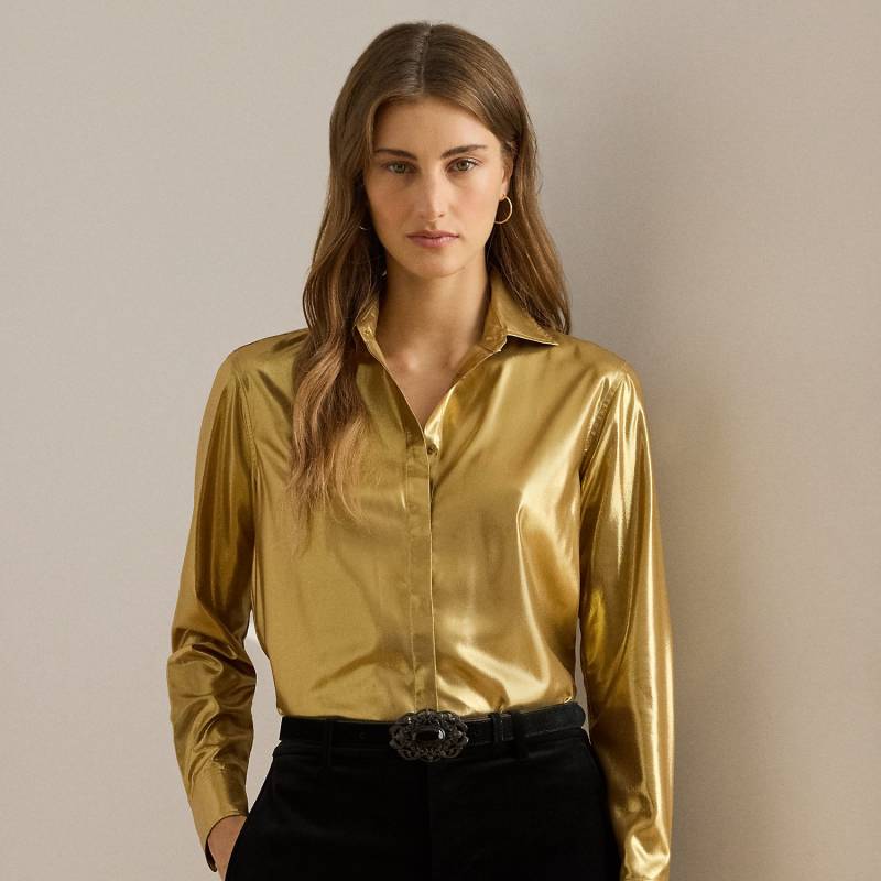 Classic-Fit Hemd aus Metallic-Chiffon von Lauren