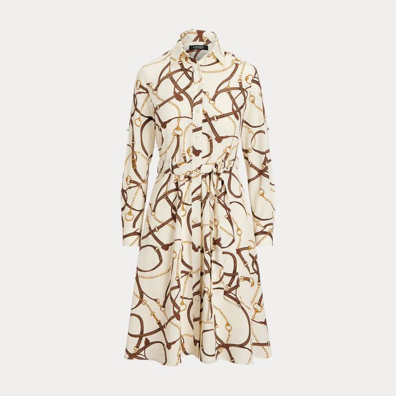 Crêpe-Hemdkleid mit Gürteldruck von Lauren