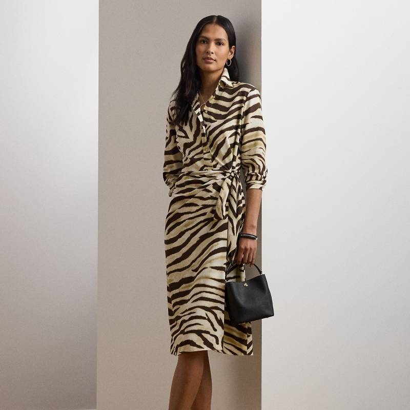 Crêpe-Hemdkleid mit Zebramuster von Lauren