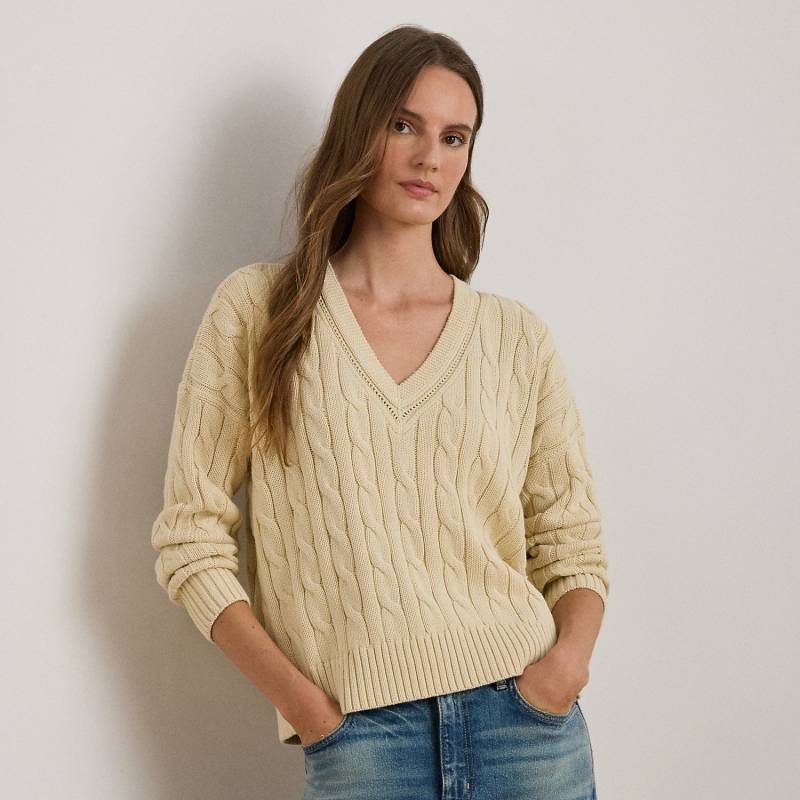 Cricket-Pullover mit Zopfmuster von Lauren